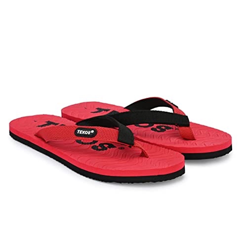 Image of Birde Texos Premium Range of Slippers and Flip Flops for Men - (Navy & Red UK6)