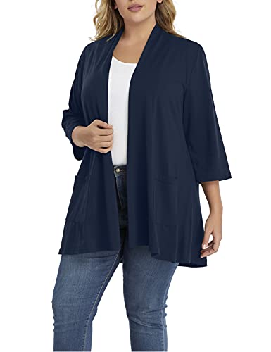 Image of Shiaili Long Plus Size Cardigans for Women Easy to Wear Open Front Clothing