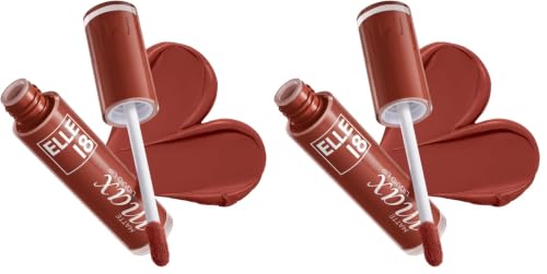 Image of Elle18 Matte Max Liquid Lipstick - Brown Butter, for Smooth Lips, with Hyaluronic Acid & Vitamin E, Blur Matte Finish, Transferproof & Smudgeproof - 6ml (Pack of 2)
