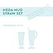 Swig Life Reusable Straws All American Tall Straw Set & Cleaning Brush, Each Straw is 14 inches Long (Fits Swig Life 40oz Mega Mug Tumblers)