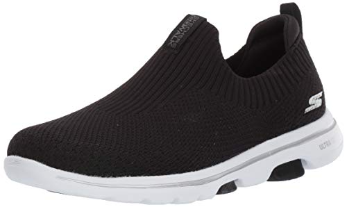 Skechers GO Walk 5-15952 Sneaker, Black/White, 7 M US