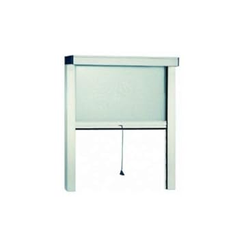 GrecoShop Zanzariera a Rullo in Alluminio per Finestre con Profilo Regolabile e Avvolgimento Verticale Bianca 140x170 cm