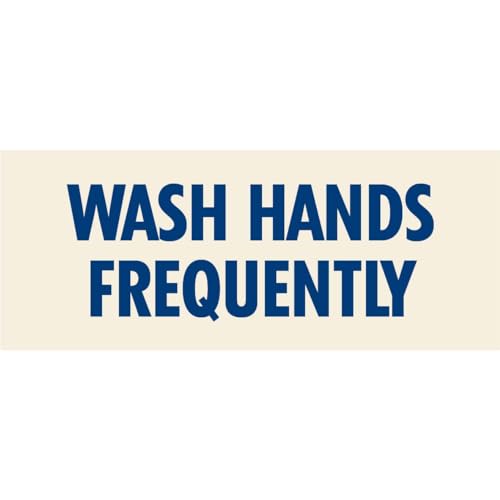 DJL Marketing P-WASHHANDS 1/8" CLEAR ACRYLIC REVERSE PRINTED 2 COLOR 'WASH HANDS FREQUENTLY' SIGN 125MMX50MM (4.9'X2') 3M
