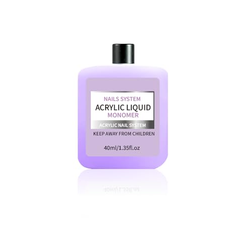 40ml Acrylic Liquid Monomer for Nail Strong Bond for Acrylic Powder & Nail Tips Self-Leveling for Smooth Application Sculpting Salon Quality for Nail Techs & Lovers