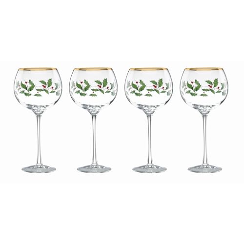 Lenox Drinkware, Holiday 4-Piece Wine Balloon...