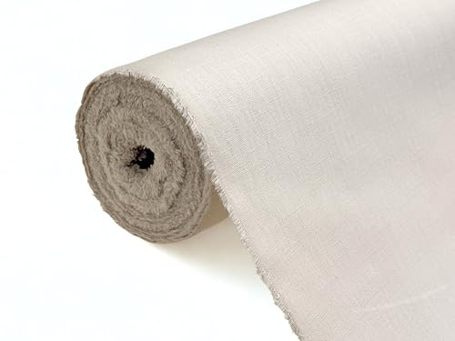 Natural Pure 100% Linen Fabric Soft Material Vintage Dressmaking Fashion Flax Bag 140cm Wide - 1 Metre 100cm x 140cm Natural