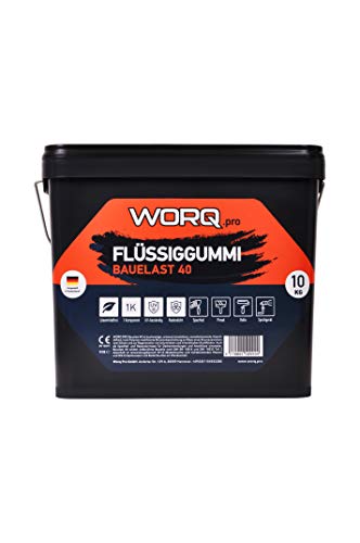 Worq Pro Bauelast 40 - Sellador de techo de goma líquida para sótano, aislamiento de tejados, pintura de asfalto