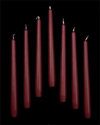 Box 12 Dark Red Tapered Candles