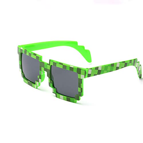 Acccity Gamer Sonnenbrille 8-Bit Pixel UV-Schutz, grün, Einheitsgröße