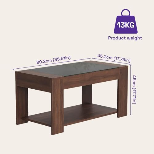 Image of Wakefit Center Table | 1 Yr Warranty | Coffee Table for Living Room Wooden, Tea Table for Living Room Wooden, Sofa Table, Free Installation from Brand, Modern Multi-Functional & Wobble-Free(Vellun)