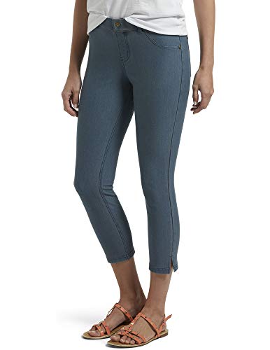 HUE Women's Ankle Slit Capri Legging—Casual Denim-Blend Everyday Capri