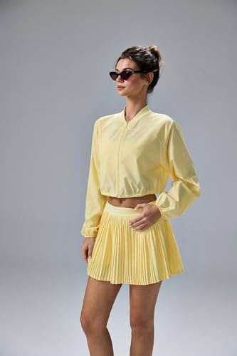 altiland Lightweight Workout Jacket for Women, Cropped Full Zip Athletic Gym Running Jackets UPF 50+3