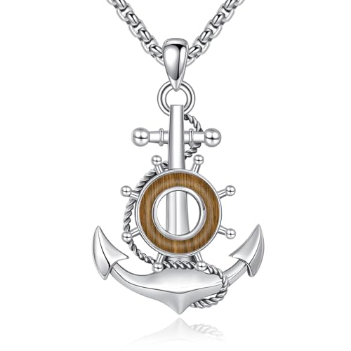 Chaîne d'ancre argent 925 avec pendentif ancre YAFEINI collier homme femme vintage