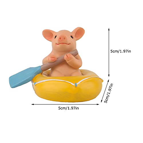 KEEPKAP Pig Statue Mini Pig Figurine, Resin Home Decor, Lucky Animal