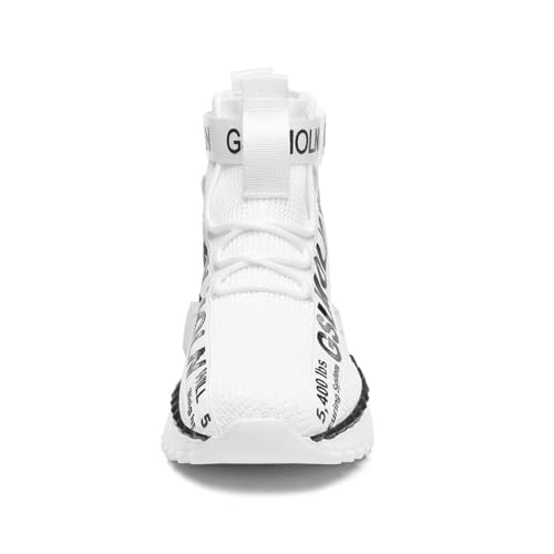 Image of Jakcuz Men's High Top Sneakers Plus Size Breathable Gym Athletic Running Walking Tennis Comfortable Fashion Platform Shoes