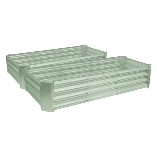 Harbour Housewares Raised Garden Bed - Green - 180 x 90cm - Rectangle - Pack of 2 - Bottomless Galvanised Steel Planter Box for Growing Outdoor Plants, Vegetables, Flowers and Herbs