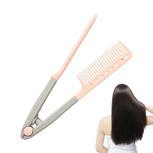 Peine de alisado para mujer, en forma de V, peine para el pelo largo y corto, mango ergonómico, el encrespamiento para el cabello seco húmedo para principiantes Peine de alisado para mujer, en forma de V, peine para el pelo largo y corto, mango ergonómico, el encrespamiento para el cabello seco húmedo para principiantes