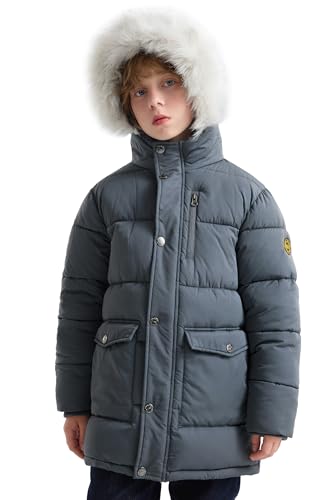 Image of maoo garden Boys Puffer Winter Coats Kids Fake-Down Heavyweight Jacket Waterproof Fur Hooded Parka