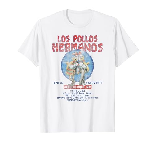 Breaking Bad Los Pollos Hermanos Albuquerque Retro Ad TV T-Shirt, Homme, Blanc, S
