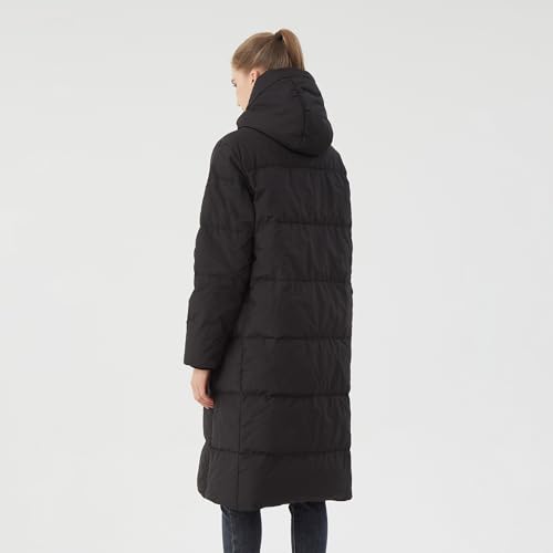 Women's Long Down Jacket with Hood 90% White Duck Down Puffer Coat Warm Winter Oversized Outerwear3