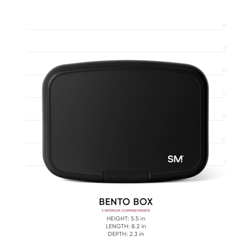 Image of Simple Modern Porter Bento Lunch Box | BPA Free, Leak-Resistant, Dishwasher Safe | Lunch Container for Girls, Boys, Toddlers, Kids, Adults | 3 Compartments, Midnight Black