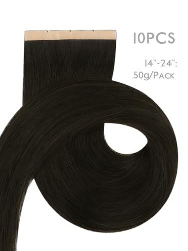 Image of WENNALIFE 3.15 inch Wide Tape in Hair Extensions Human Hair, Tape in Weft