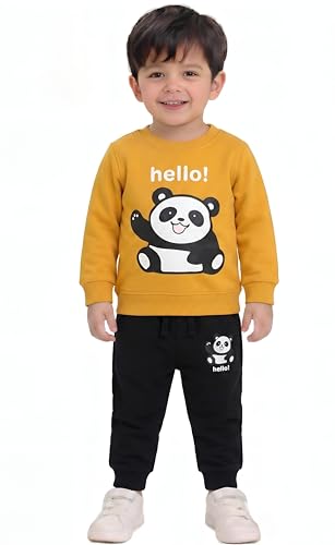 Image of Kids Dress for Boys | Printed Round Neck Full Sleeve T-Shirt and Pant Clothing Set for Baby Boys