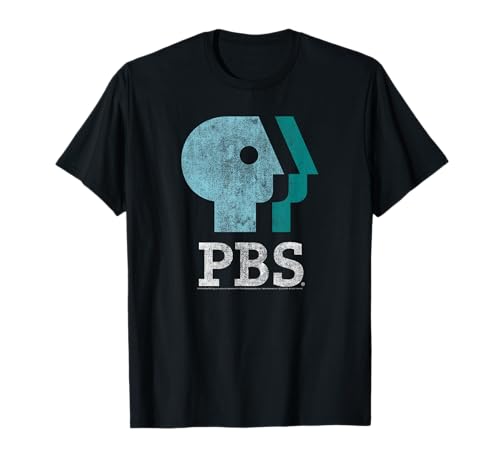 PBS Blue Teal and White Logo Public Broadcasting Service T-Shirt