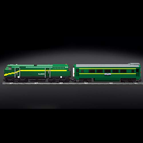 xSuper Technik Zug Bausteine, 2.4G APP/RC Ferngesteuerter Verbrennungsmotor Zug mit Eisenbahn Schienen & Licht,2086… – Bild 3