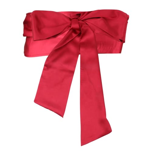 Cinturón de Satén Ancho 9,5 cm para Boda y Ocasión Especial (Rojo)