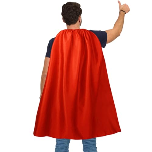 VAAT Erwachsener Superhelden Umhang und Masken - Umhang & Maske Kostüm für Halloween, Superhelden Party Kleidung, perfekt für Cosplay, Weihnachtsfeiern, Karneval(rot)