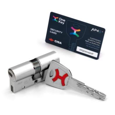 Cilindro Europeo CISA AP4 S, Serratura di Sicurezza Anti-Effrazione, 35-50 mm, con Security Card