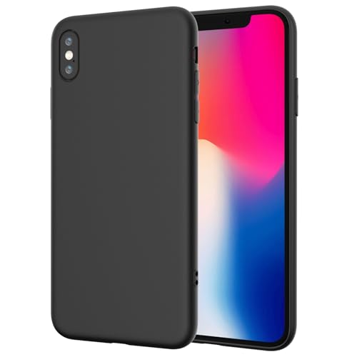 NEW'C Hülle für iPhone X, iPhone XS (5,8 Zoll) - Ultra Thin Silikon Schwarz Silikon Gel TPU Soft Cover Hülle Schutzhülle Kratzfeste mit Schock Absorption