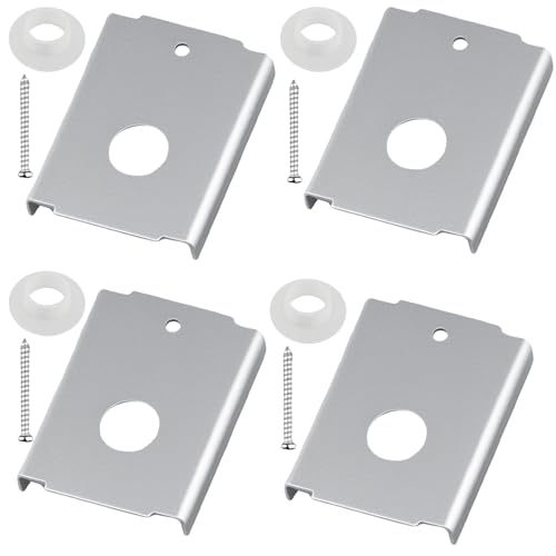 Kit de reparación para puertas plegables, herrajes para armarios con soportes superior e inferior para puertas de 1-3/8 pulgadas, juego de reparación en acero para puertas montadas en parte superior e inferior con tornillos y juntas (4 piezas) miniatura 1