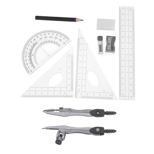 WEKAMOS コンパス セット 数学 分度器 校 用品 プラス 定規 定規 小さい 分度器 学校用 コンパス 用 分