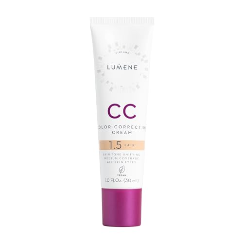 LUMENE CC Cream Color Correcting Cream Foundation | LSF 20 | Mittlere Deckkraft | Leicht und reich an Antioxidantien | Spendet Feuchtigkeit und reduziert Rötungen | Für alle Hauttypen | Vegan | Hell LUMENE CC Cream Color Correcting Cream Foundation | LSF 20 | Mittlere Deckkraft | Leicht und reich an Antioxidantien | Spendet Feuchtigkeit und reduziert Rötungen | Für alle Hauttypen | Vegan | Hell