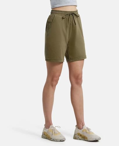 Image of Jockey AW23 Women's Super Combed Cotton Rich Regular Fit Shorts with Side Pockets