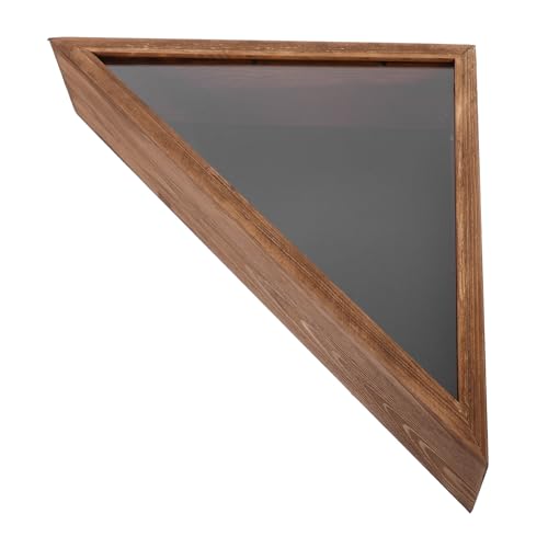 OSOLADY Estuche de Madera Triangular para Banderas Funda Protectora, Caja Decorativa de Almacenamiento Pequeño para Sala y Dormitorio, Contenedor Rústico para Exhibición de Banderas