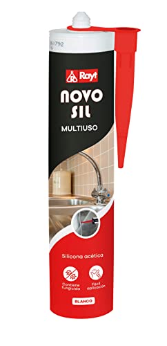 Rayt 554-04 Novosil Multiuso: sellador de Silicona acético para Bricolaje, Vidrio, Metales, Azulejos, y Materiales no porosos. Contiene fungicida, 280ml Cover