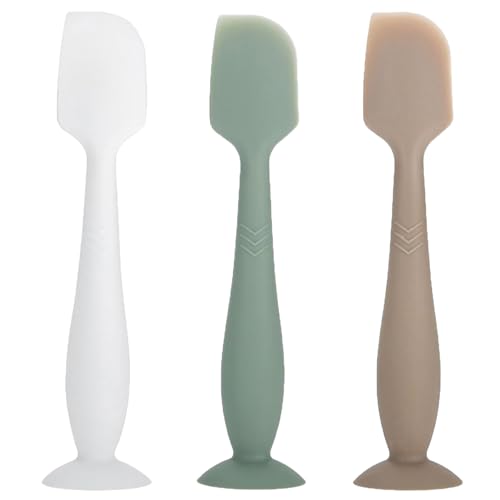 Image of ROXANEPIG 3 Pack Baby Diaper Cream Spatula - Baby Diaper Rash Cream Applicator for Butt Paste Diaper Creams - Diaper Cream Brush for Newborn Essentials (White,Green,Brown)