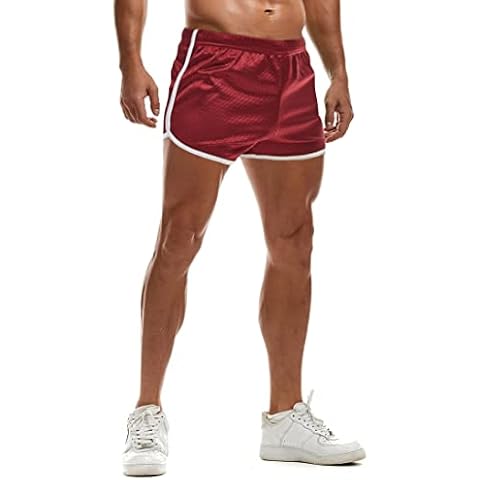 AIMPACT Mens Short Shorts 3 Inch Gym Shorts Men Mesh Mens Bodybuilding Fitness Workout Sprots Shorts Breathable Cover