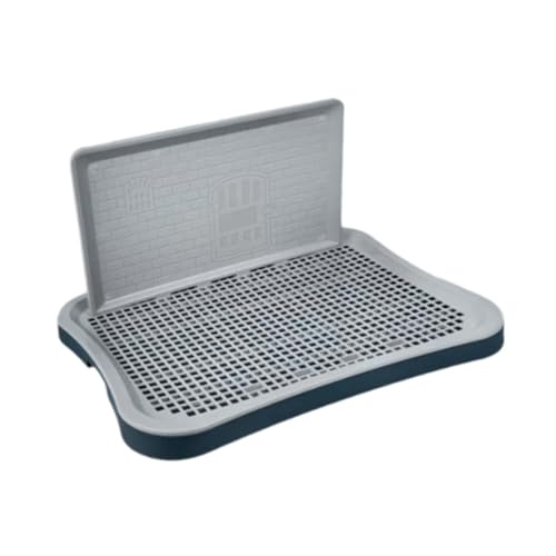 Indoor Dog Potty Tray, Dog, Pee Pad Holder Training Toilet for Dogs Cats Hamster, Navy Gray