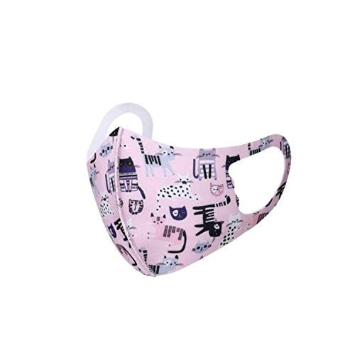 WedDecor Mascarilla de gato reutilizable de algodón, transpirable, antipolvo, lavable, para boca, nariz y cara, antihumo, para motociclismo, deportes, 2 unidades para niños.