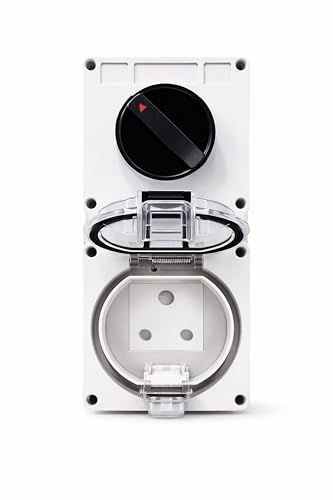 Image of MX IP66 Waterproof Outdoor Electrical Indian Socket Box 16A /250V with Spring Lid Cover, Weatherproof Dustproof ABS Enclosure for Garden Balcony Terrace indian Socket with Safety Shutter