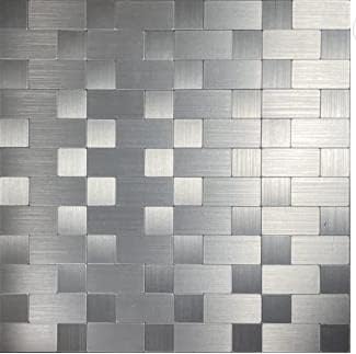 Miniatura 1 de XUANINY Azulejos autoadhesivos de acero inoxidable de aluminio para salpicaduras de pared de cocina, baño, 10 unidades