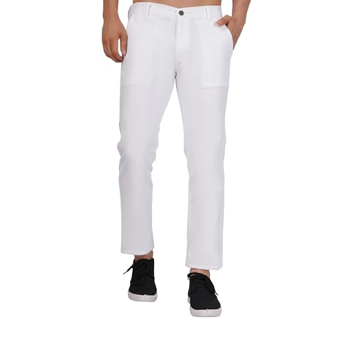 Image of Men's Regular Fit Linen Trousers | Slim Fit Lightweight Casual Pants | Stylish Dress Pants for Office or Travel | Premium Luxury Linen Trouser Pant with Breathable Comfort