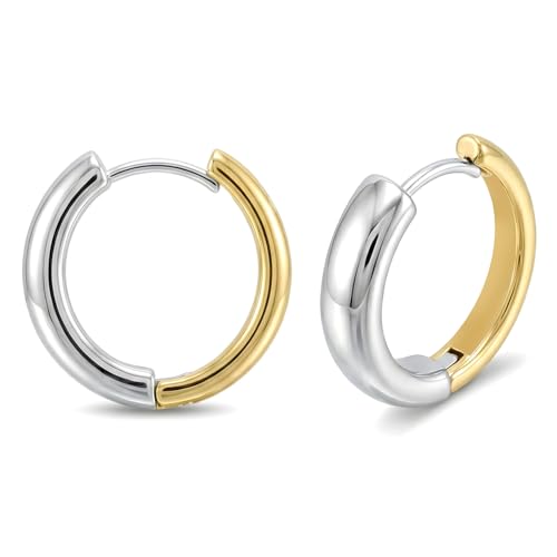 Image of TRUESILVER ACPL 925 Sterling Silver Hoop Earrings | Huggie Hoop Earrings for Women & Men | Classic Everyday Unisex Fashion Jewelry