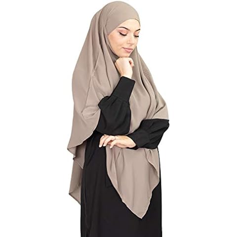 Lamis Hijab - Khimar Hijab - Jilbab für Damen Gr. Einheitsgröße, taupe Cover