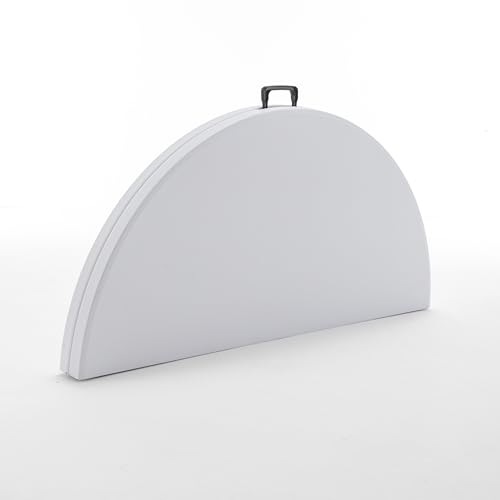 Image of BTEXPERT Set of 5, White 5 Ft 60inch Round Plastic Folding Table Commercial Portable for Banquet Dining Wedding Party Events Home Kitchen Patio Backyard Indoor Outdoor