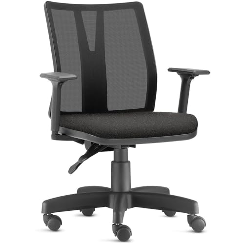 Cadeira de Escritório Diretor Giratória Executiva Addit F02 Crepe Preto - Lyam Decor